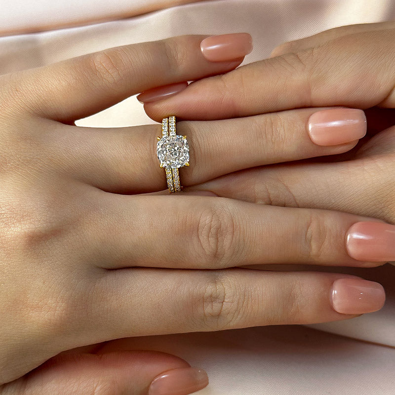 3.0 Carat Sona Simulated Diamond Cushion Cut Wedding Band