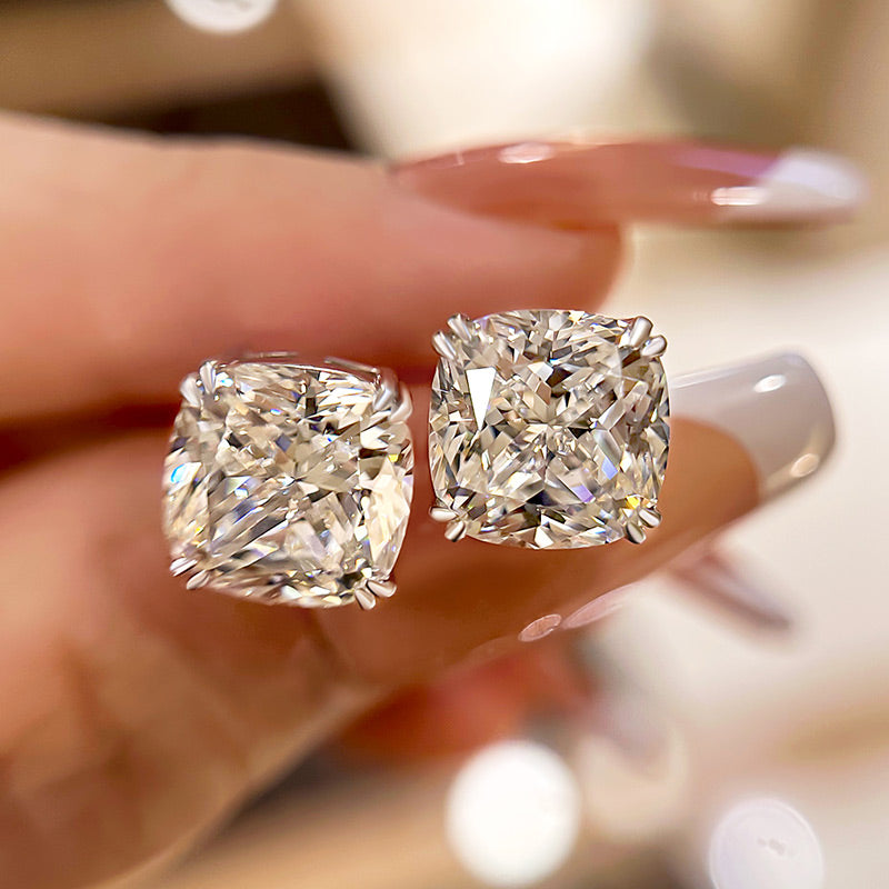 Cushion Cut Simulated Diamond Earrings