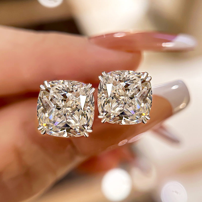 Cushion Cut Simulated Diamond Earrings