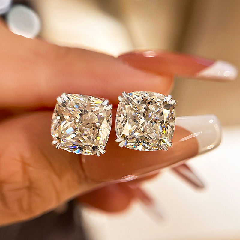 Cushion Cut Simulated Diamond Earrings
