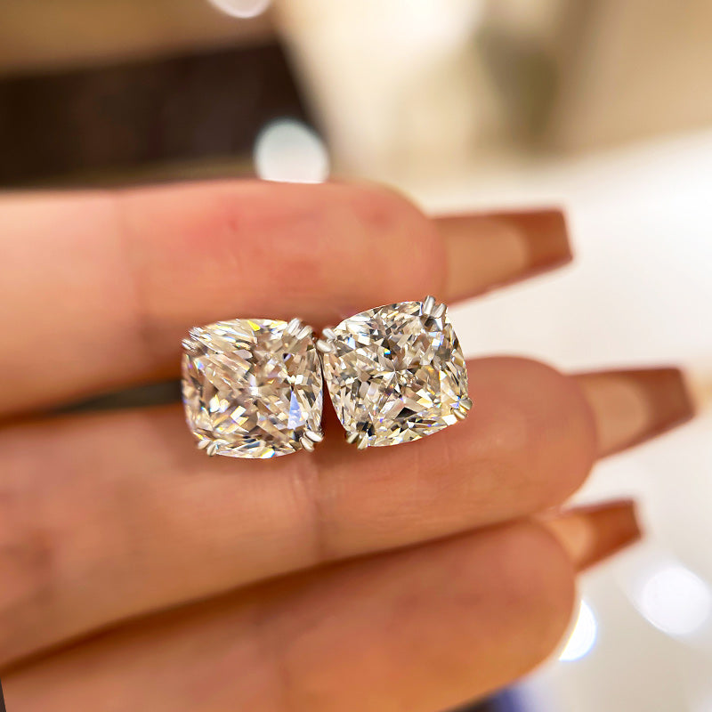Cushion Cut Simulated Diamond Earrings