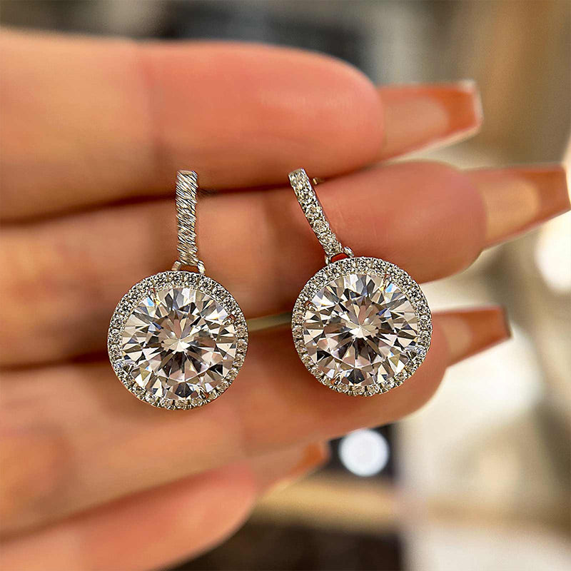 Brilliant Cut Simulated Diamond Earrings in Sterling Silver