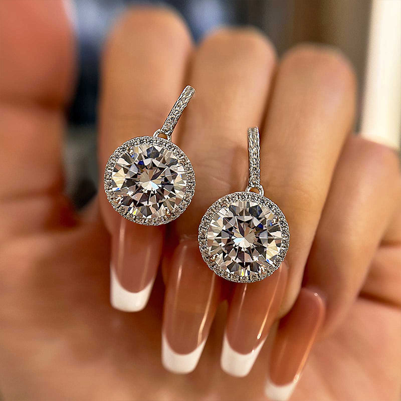 Brilliant Cut Simulated Diamond Earrings in Sterling Silver