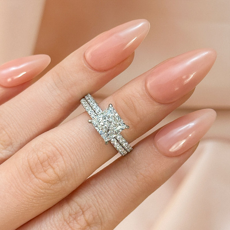Moissanite 2.0Ct Princess Cut Diamond Wedding Set