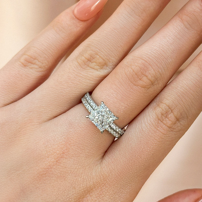 Moissanite 2.0Ct Princess Cut Diamond Wedding Set