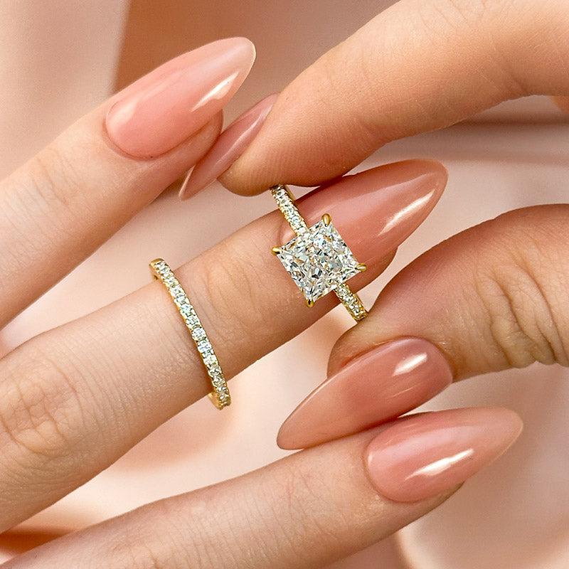 Moissanite 2.0Ct Princess Cut Diamond Wedding Set
