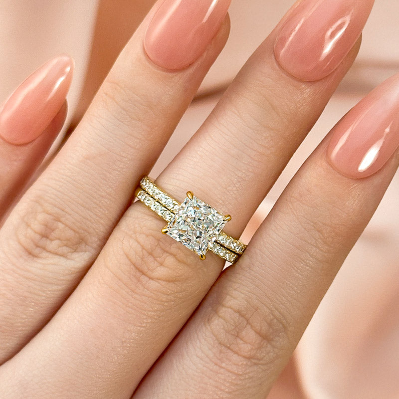 Moissanite 2.0Ct Princess Cut Diamond Wedding Set