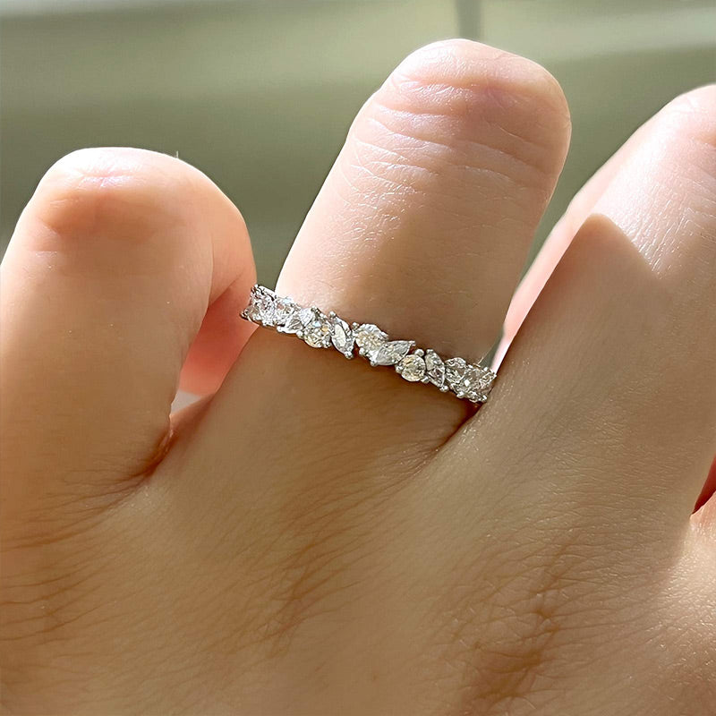 2.0 Carat Simulated Diamond Band in 18K Gold-Plated Sterling Silver