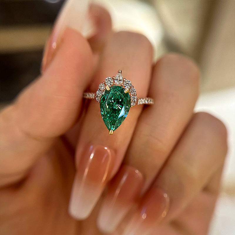 2.5Ct Pear Cut Paraiba Tourmaline Engagement Ring