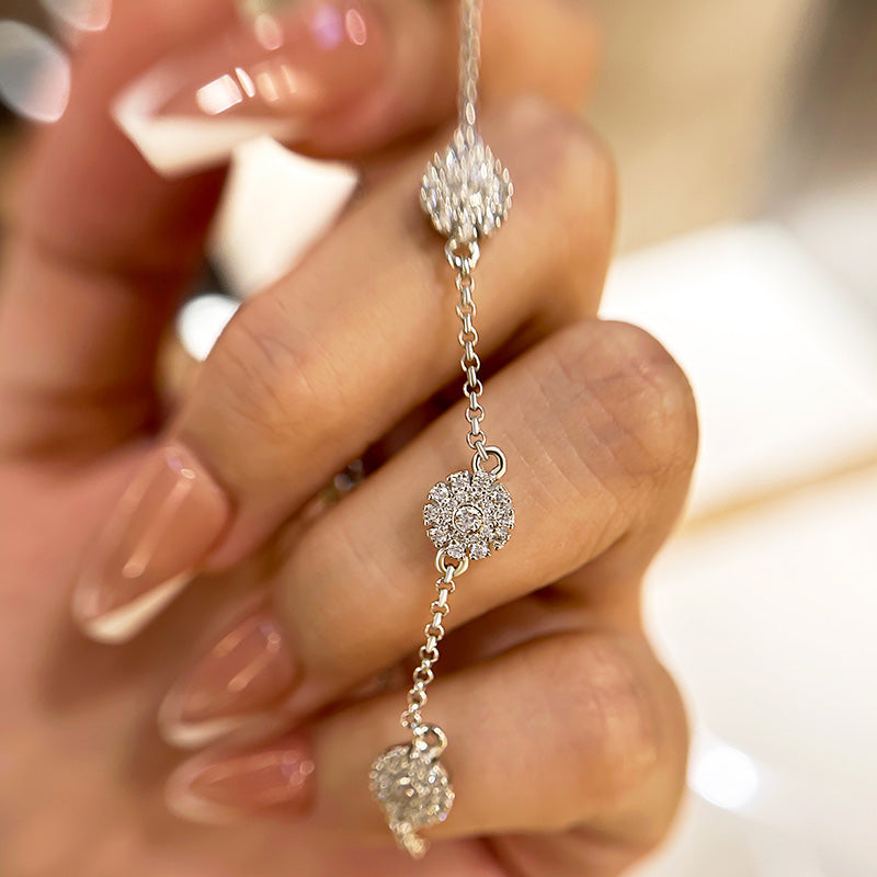 Classic Round-Cut Simulated Diamond Bracelet in White Gold