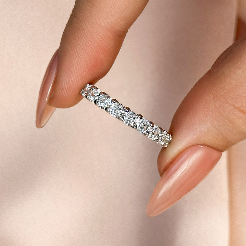 1.1Ct Round Cut White Simulated Diamond Sterling Silver Ring