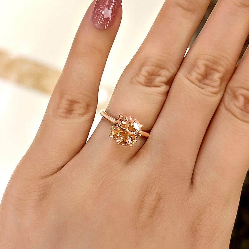 2.0ct Morganite Rose Gold Ring - Romantic & Feminine