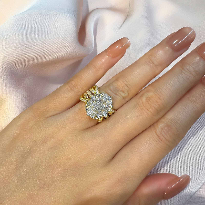 3ct Radiant Sona Diamond Wedding Band | 18K Gold Plated