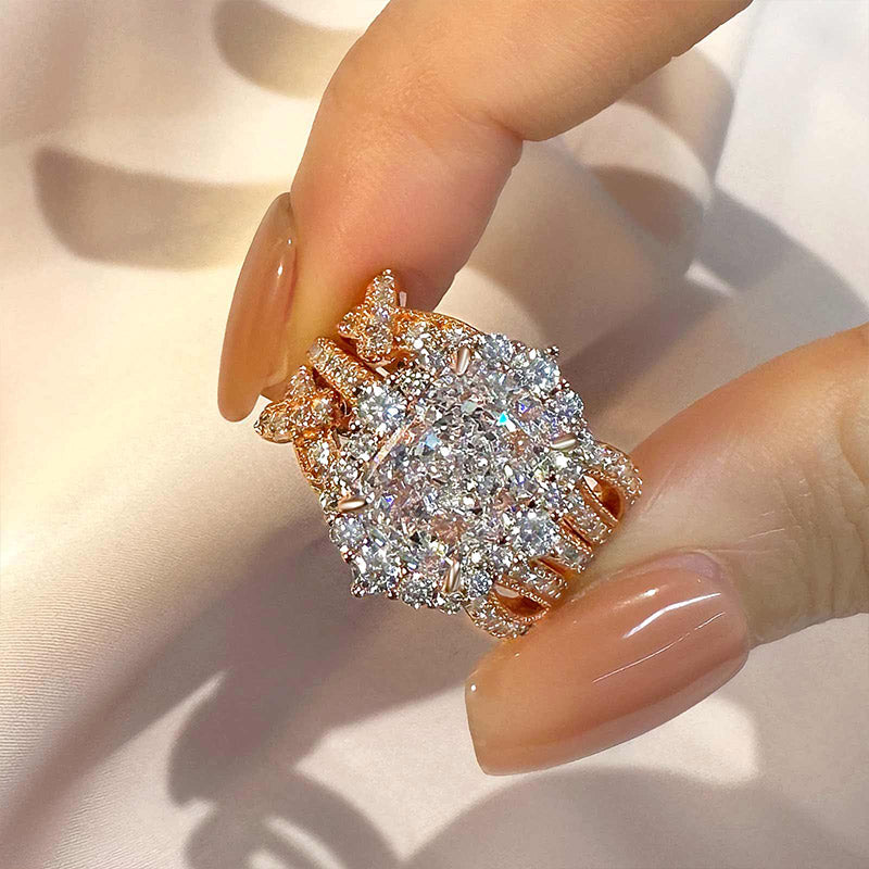 3ct Radiant Sona Diamond Wedding Band | 18K Gold Plated