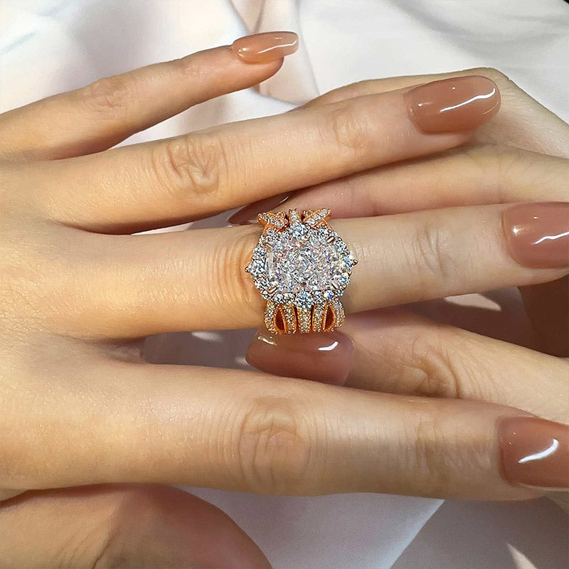 3ct Radiant Sona Diamond Wedding Band | 18K Gold Plated