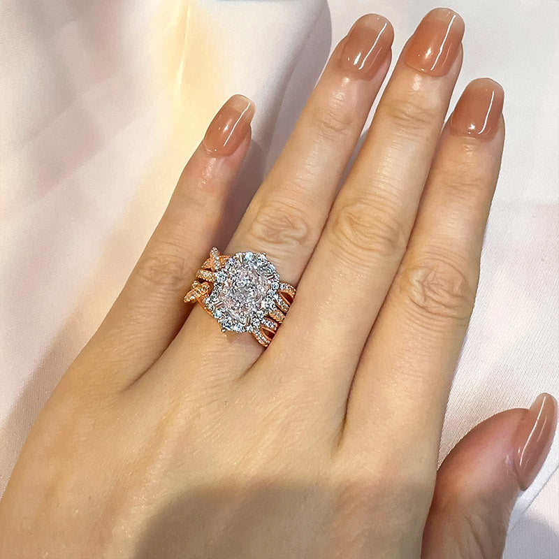 3ct Radiant Sona Diamond Wedding Band | 18K Gold Plated