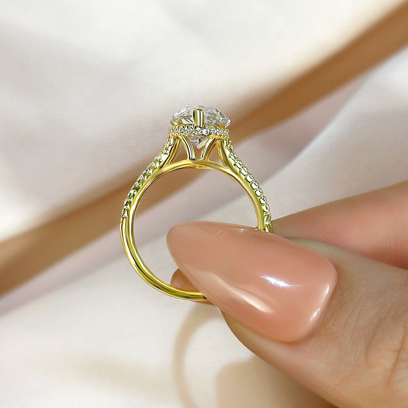 4 Carat Marquise-Cut Simulated Diamond Engagement Ring
