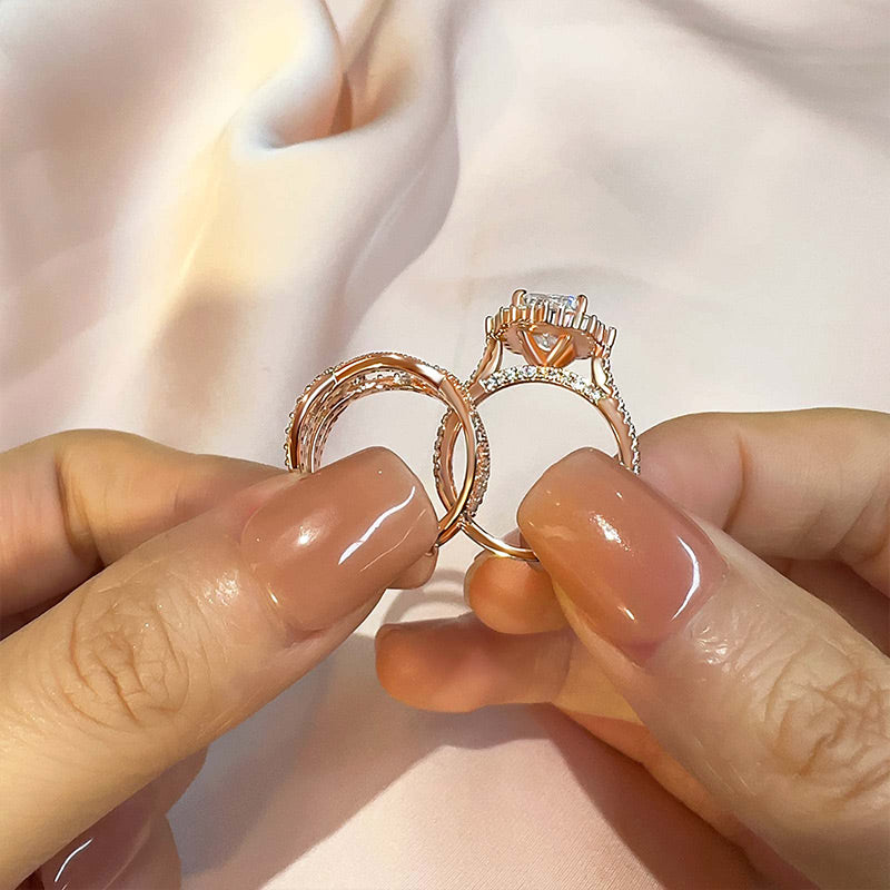 3ct Radiant Sona Diamond Wedding Band | 18K Gold Plated