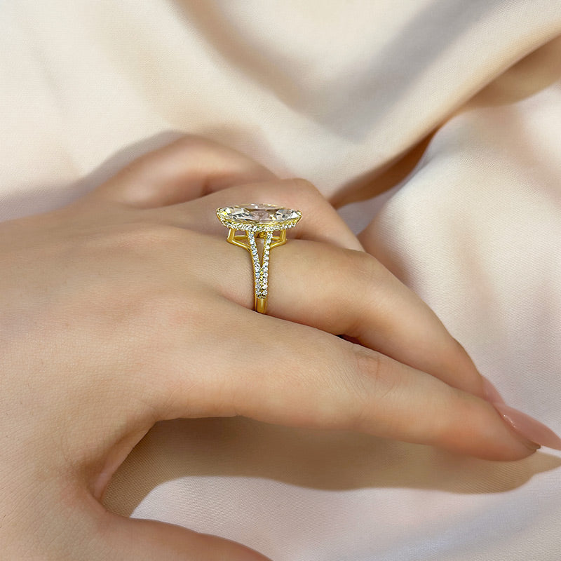 4 Carat Marquise-Cut Simulated Diamond Engagement Ring