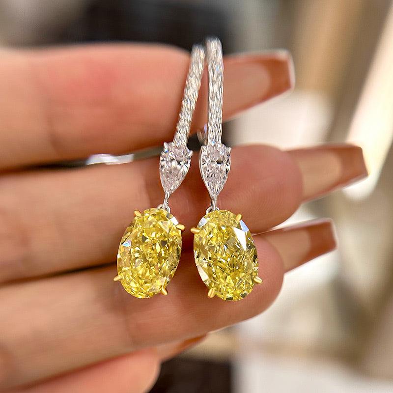 Luxury Yellow Sapphire Simulated Diamond Earrings