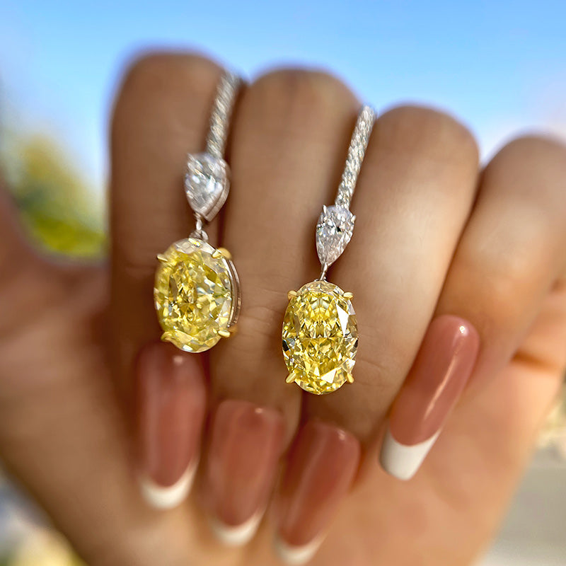 Luxury Yellow Sapphire Simulated Diamond Earrings