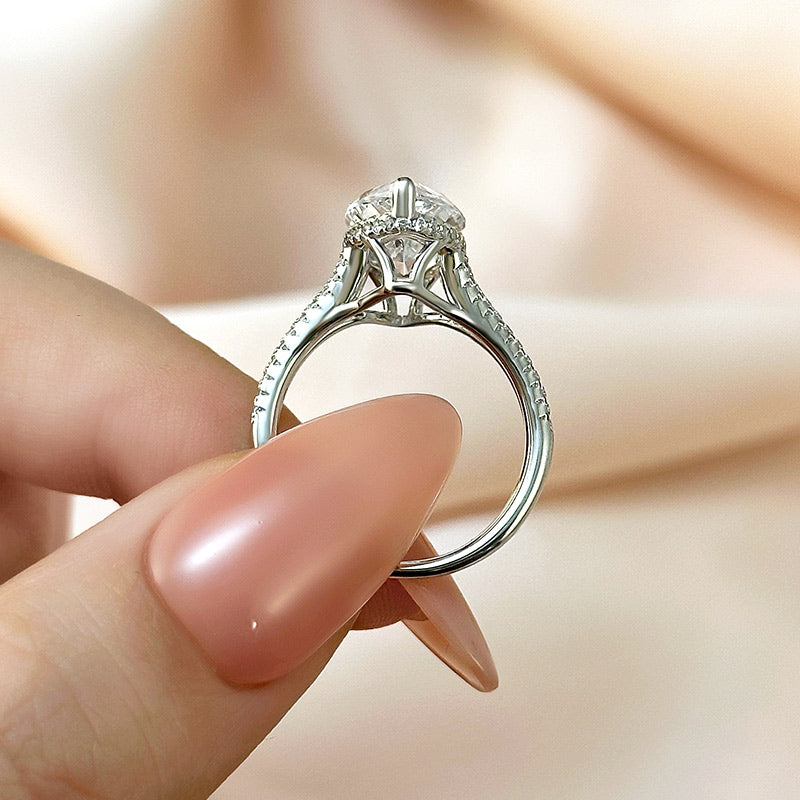 4 Carat Marquise-Cut Simulated Diamond Engagement Ring