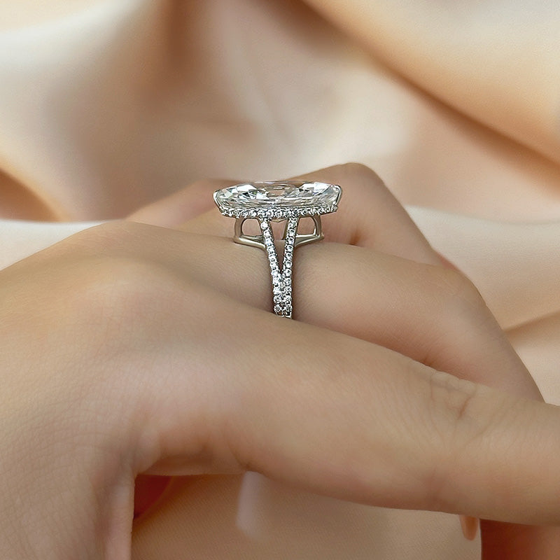 4 Carat Marquise-Cut Simulated Diamond Engagement Ring