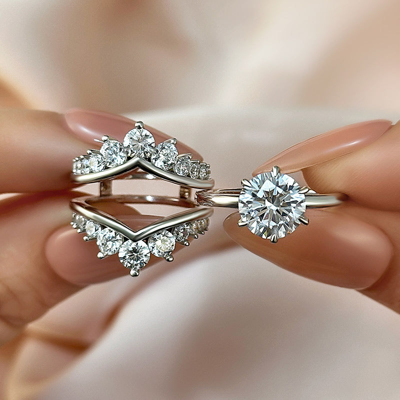 2Ct Round Sona Diamond Solitaire Ring 18K White Gold