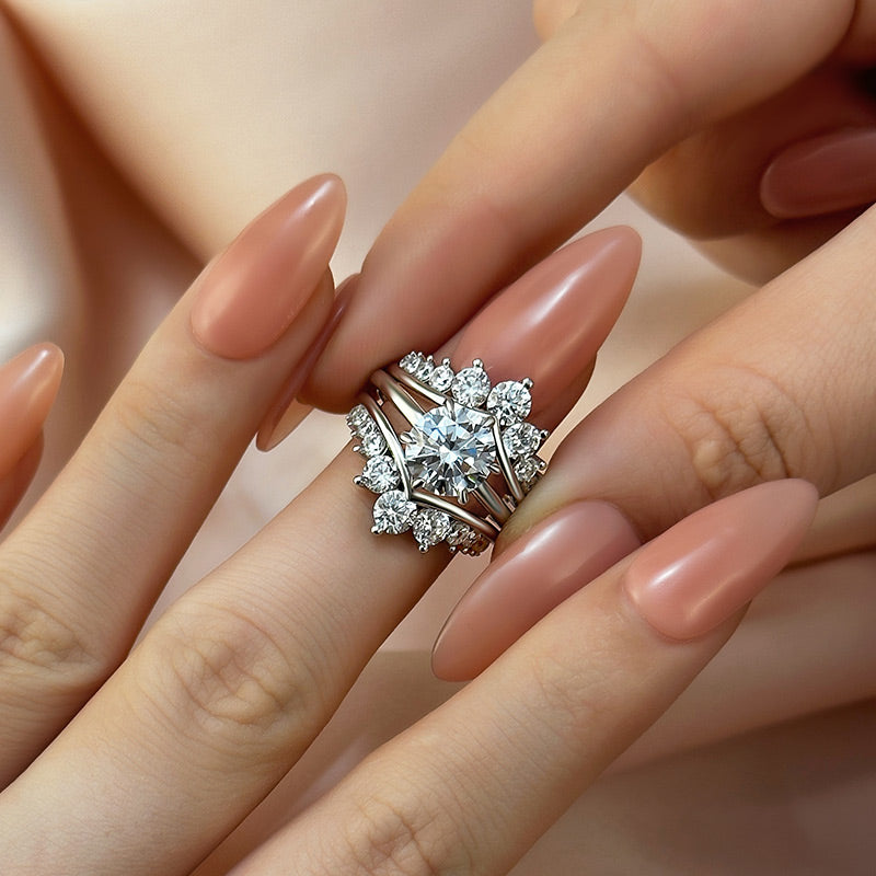 2Ct Round Sona Diamond Solitaire Ring 18K White Gold
