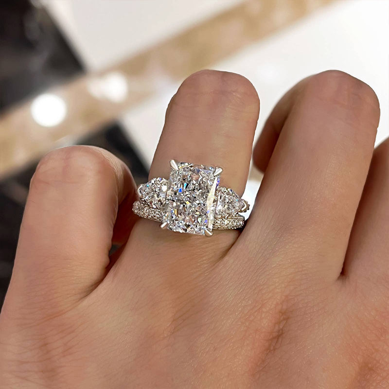 Radiant & Heart Cut Diamond Wedding Set - White Gold
