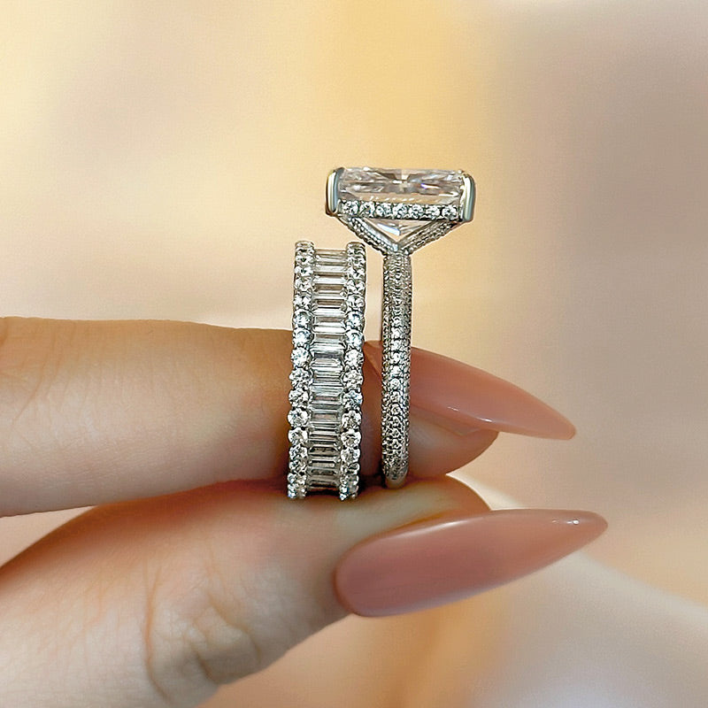 6ct Radiant Simulated Diamond Ring | Gold Plated | Aurogem