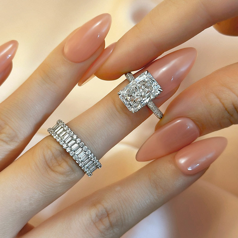 6ct Radiant Simulated Diamond Ring | Gold Plated | Aurogem