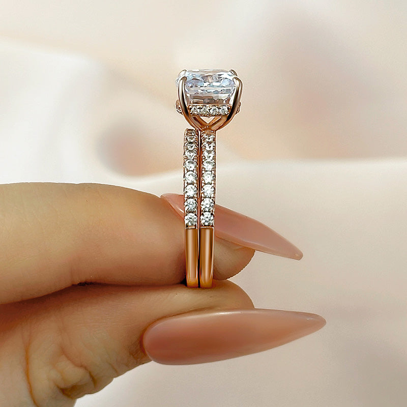 3.0 Carat Sona Simulated Diamond Cushion Cut Wedding Band