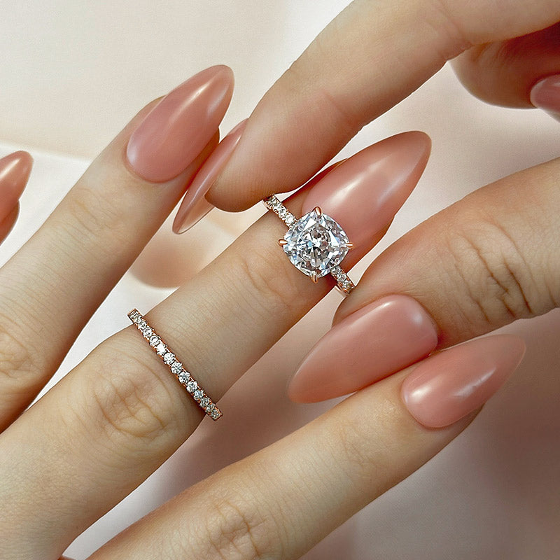 3.0 Carat Sona Simulated Diamond Cushion Cut Wedding Band