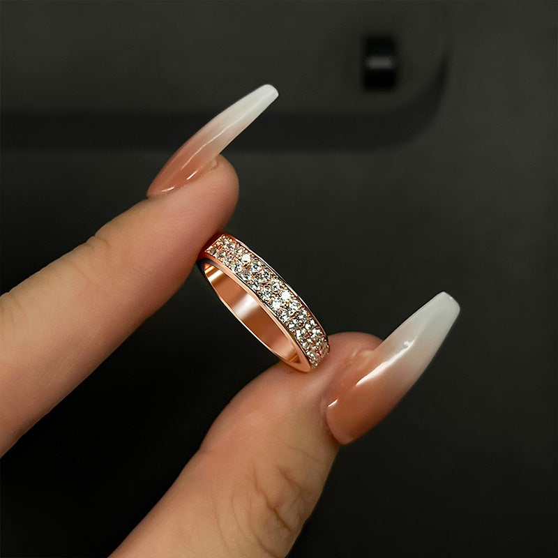 1.0ct Round Cut Simulated Diamond Wedding Band - Rose/Yellow/White Gold