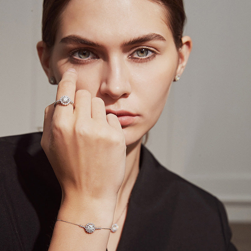 Timeless Moissanite Sterling Silver Bracelet