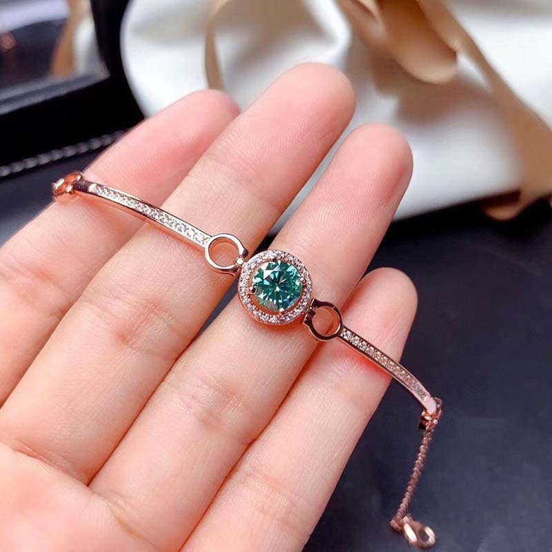 Romantic Rose Gold Round Cut Paraiba Tourmaline Bracelet