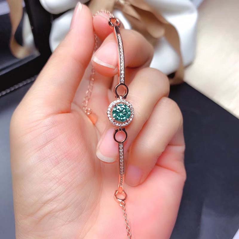 Romantic Rose Gold Round Cut Paraiba Tourmaline Bracelet