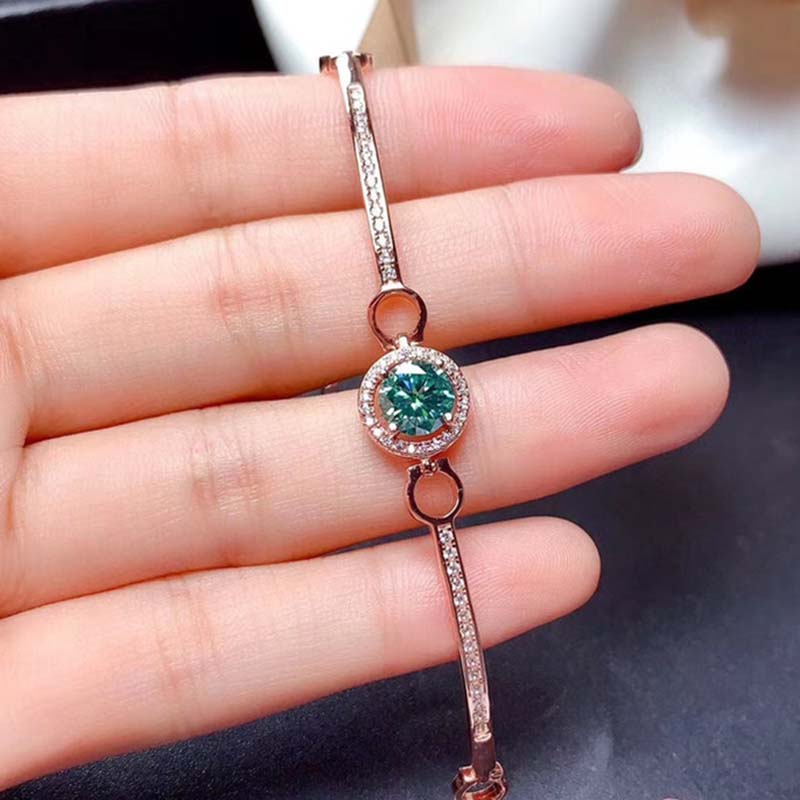 Romantic Rose Gold Round Cut Paraiba Tourmaline Bracelet