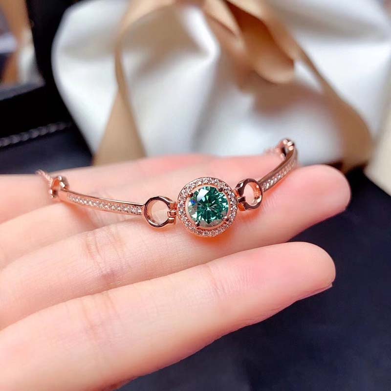 Romantic Rose Gold Round Cut Paraiba Tourmaline Bracelet