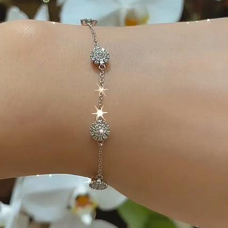 Classic Round-Cut Simulated Diamond Bracelet in White Gold