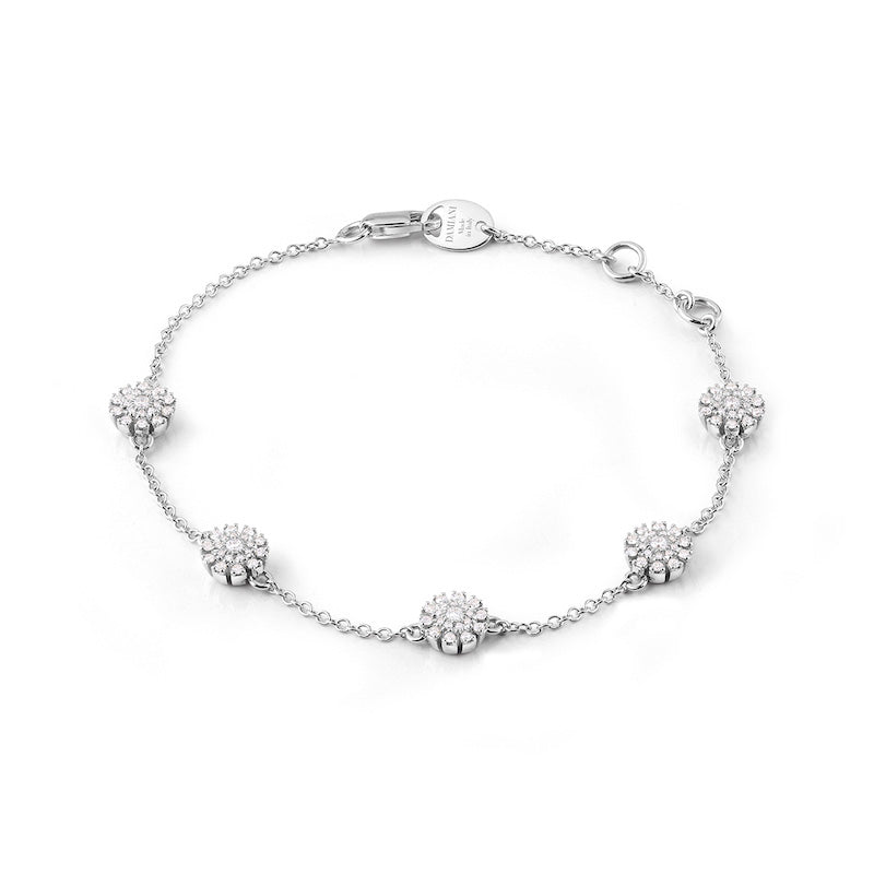 Classic Round-Cut Simulated Diamond Bracelet in White Gold