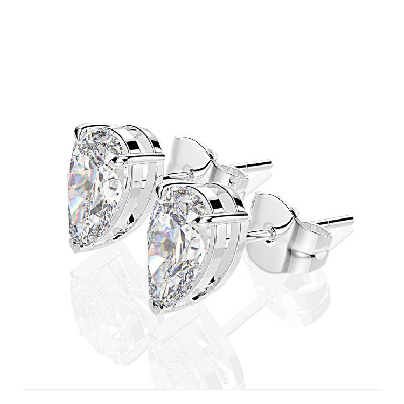 Pear Cut Simulated Diamond Earrings in Sterling Silver