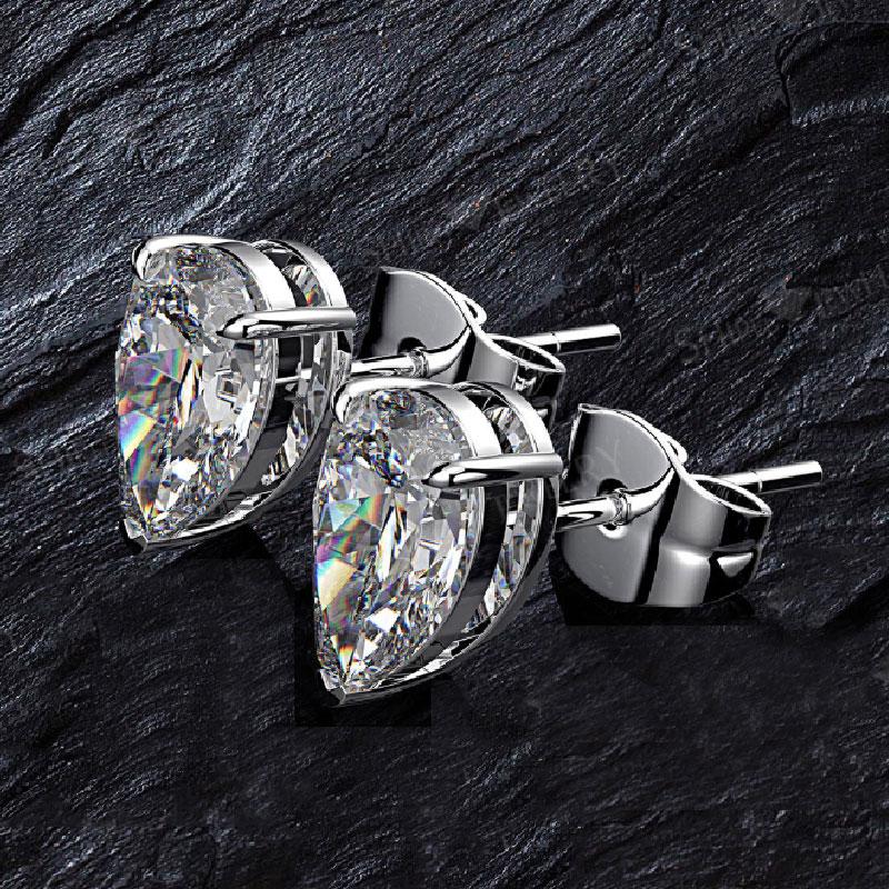 Pear Cut Simulated Diamond Earrings in Sterling Silver
