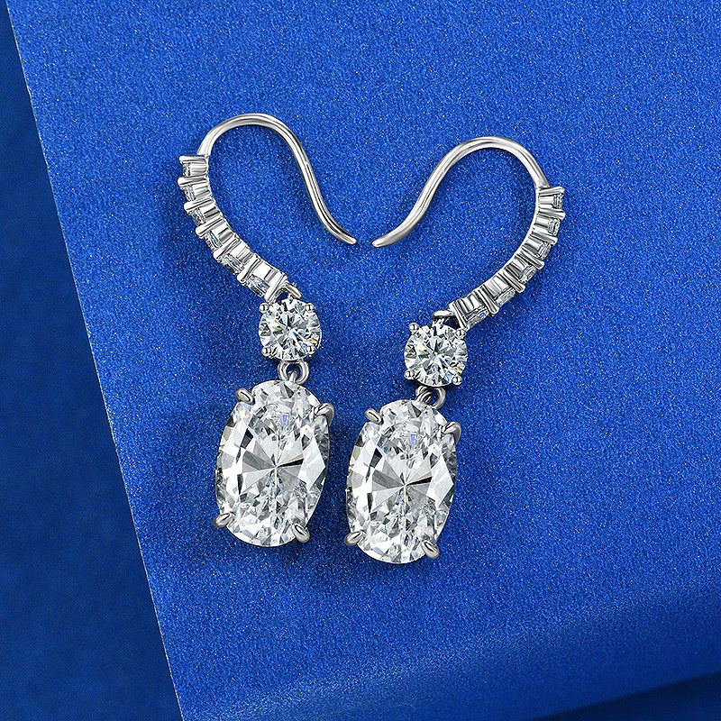 2.0 Carat Oval White Simulated Diamond Earrings