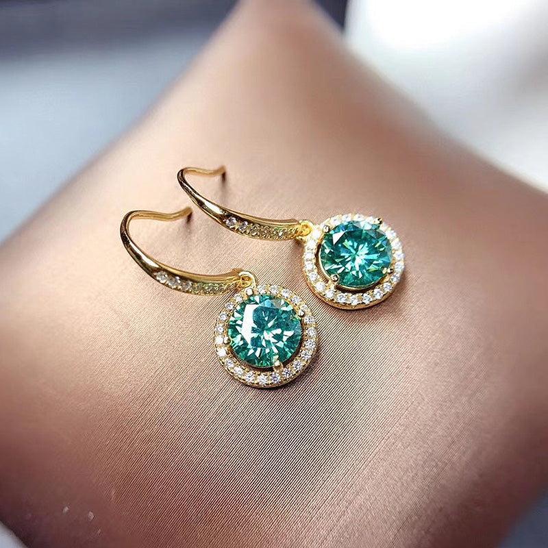 1.0 Carat Paraiba Tourmaline & Simulated Diamond Earrings