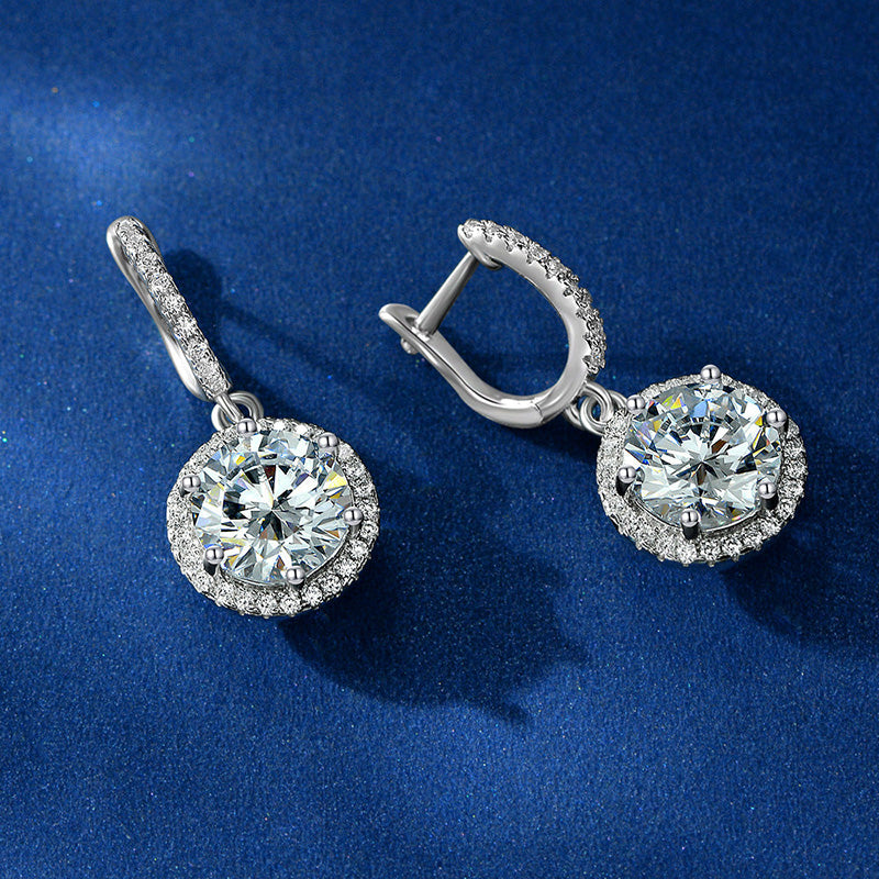 Elegant Round Cut Simulated Diamond Earrings