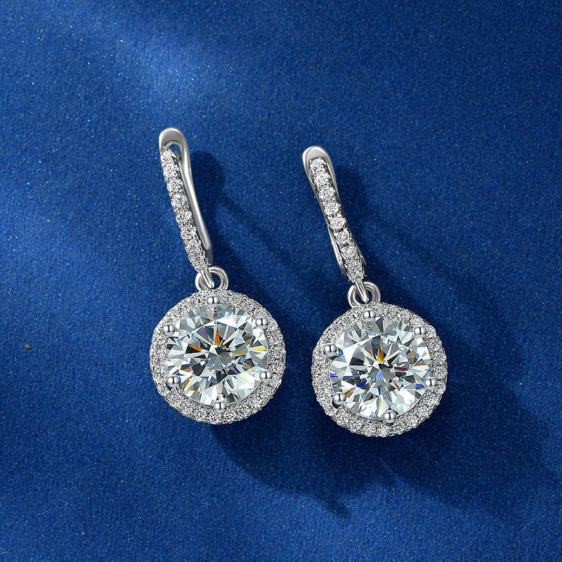 Elegant Round Cut Simulated Diamond Earrings