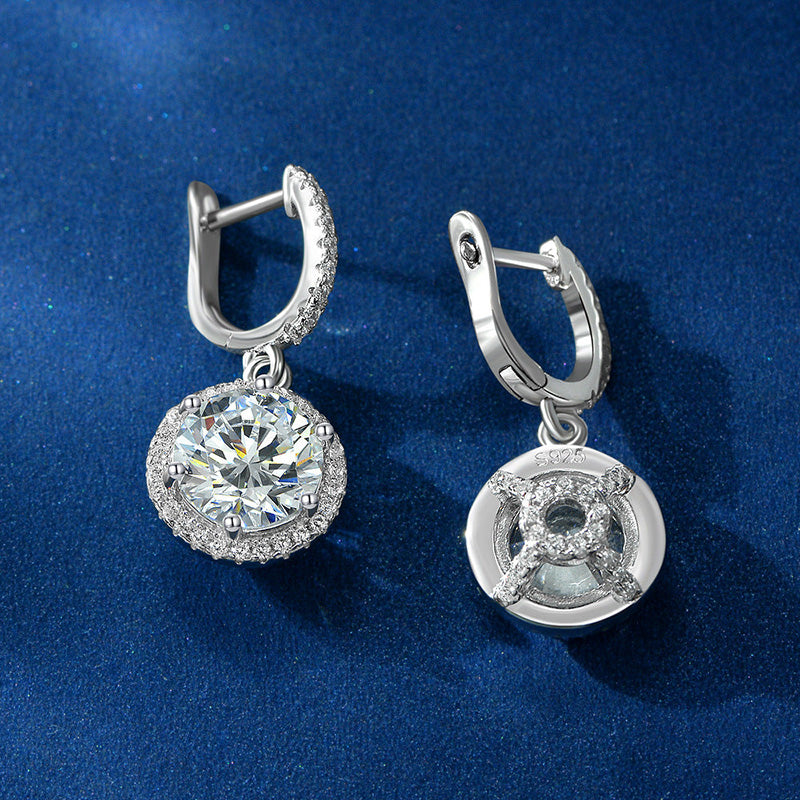 Elegant Round Cut Simulated Diamond Earrings