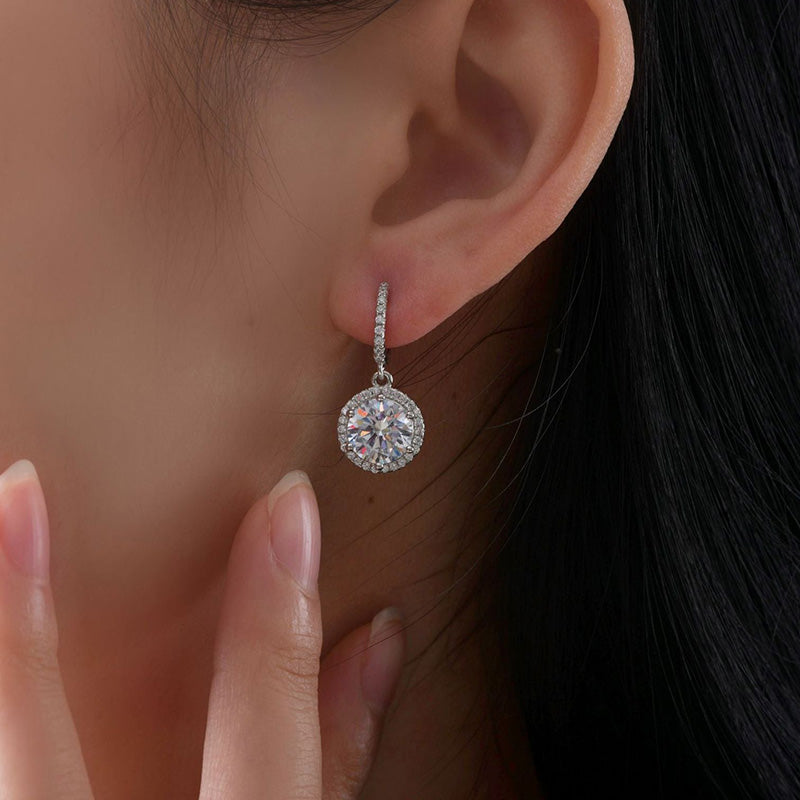 Elegant Round Cut Simulated Diamond Earrings